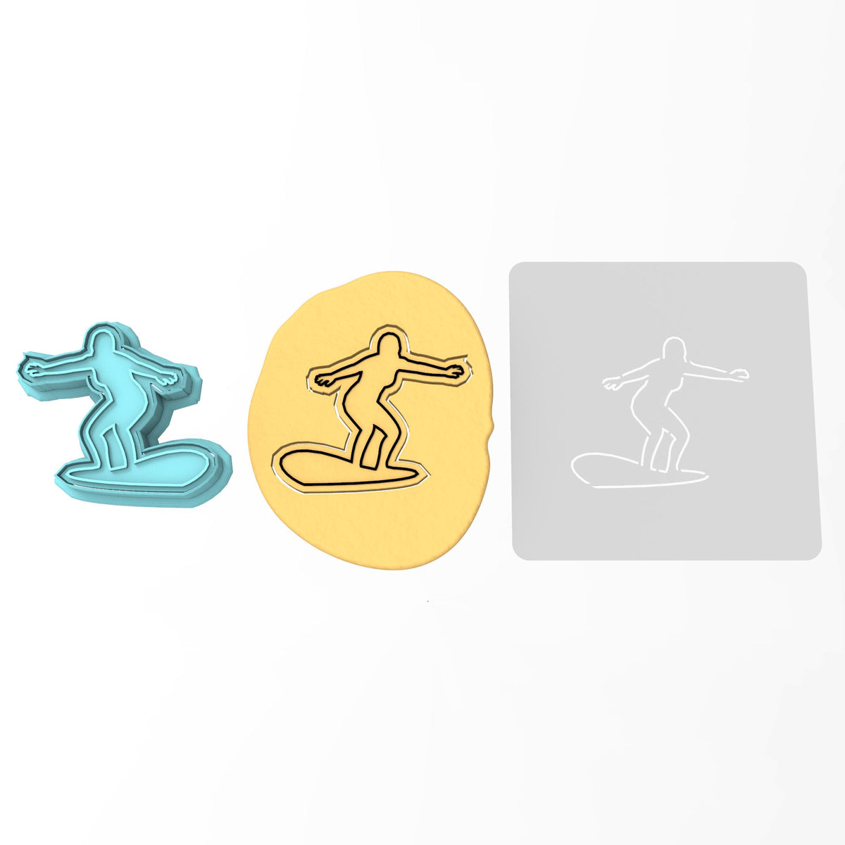 Surfer Cookie Cutter | Stamp | Stencil #4