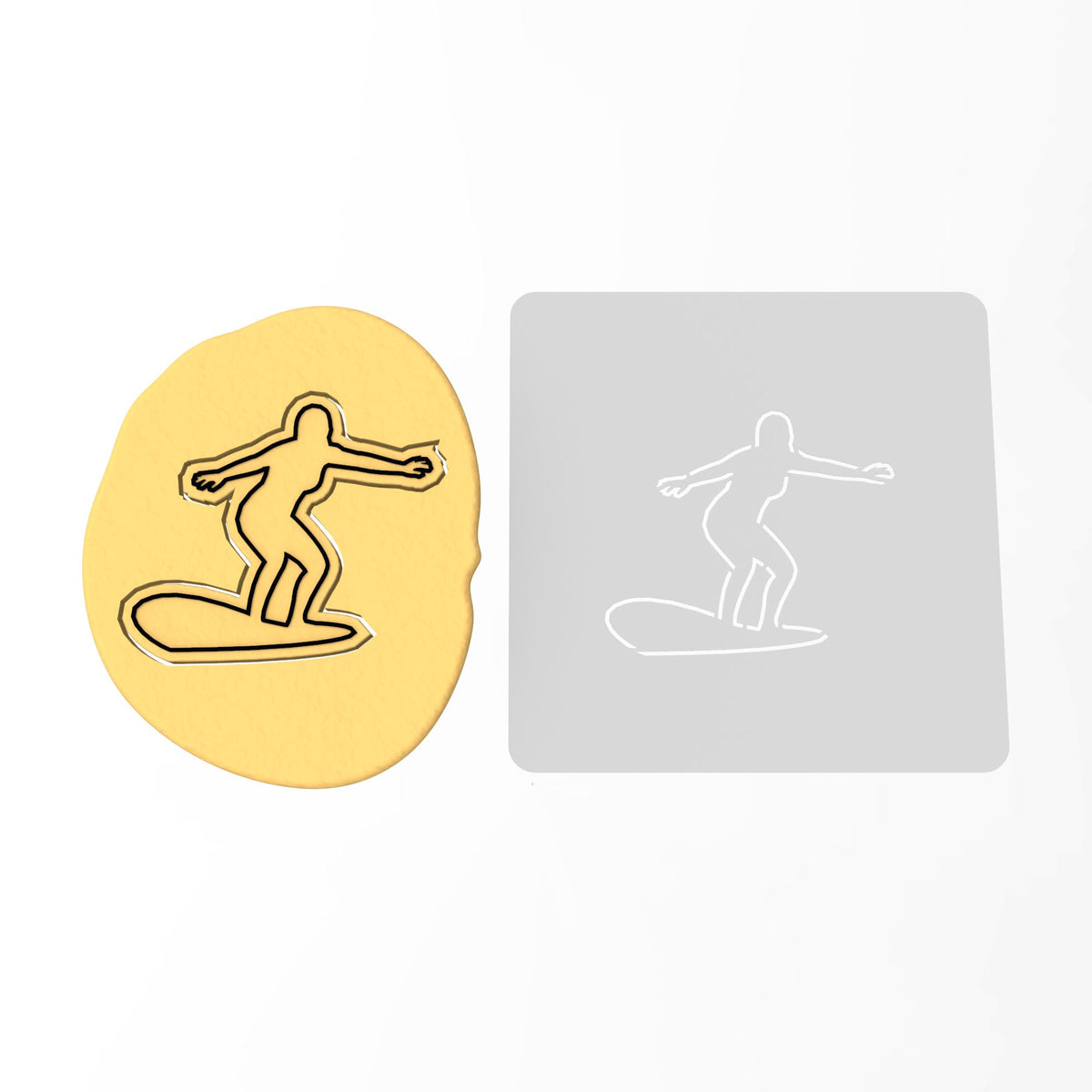 Surfer Cookie Cutter | Stamp | Stencil #4