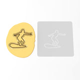 Surfer Cookie Cutter | Stamp | Stencil #4