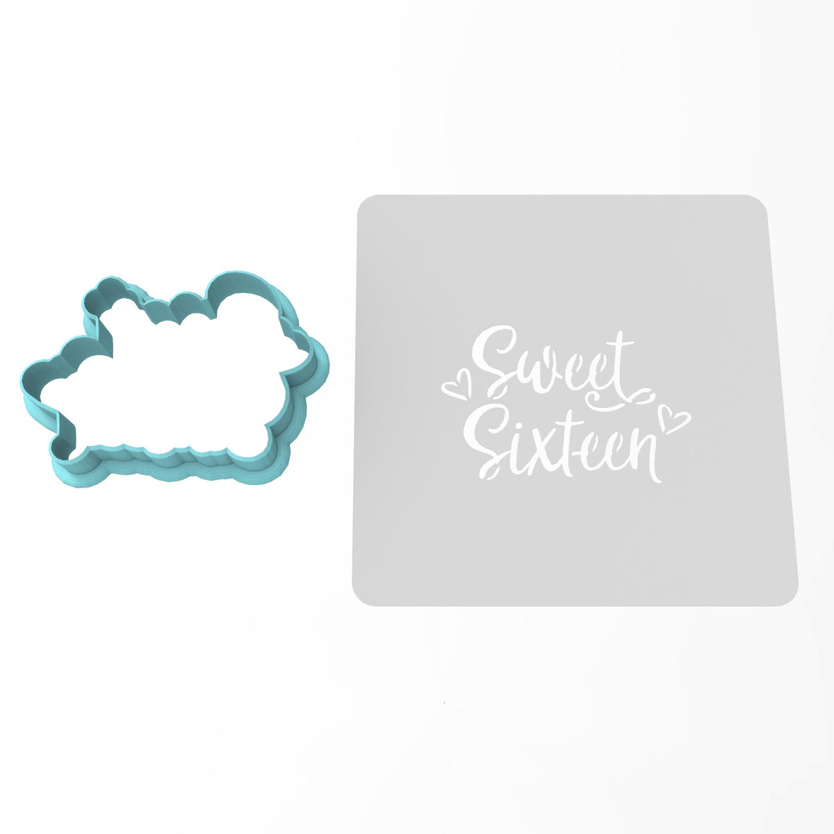 Sweet Sixteen Cookie Cutter | Stamp | Stencil #1