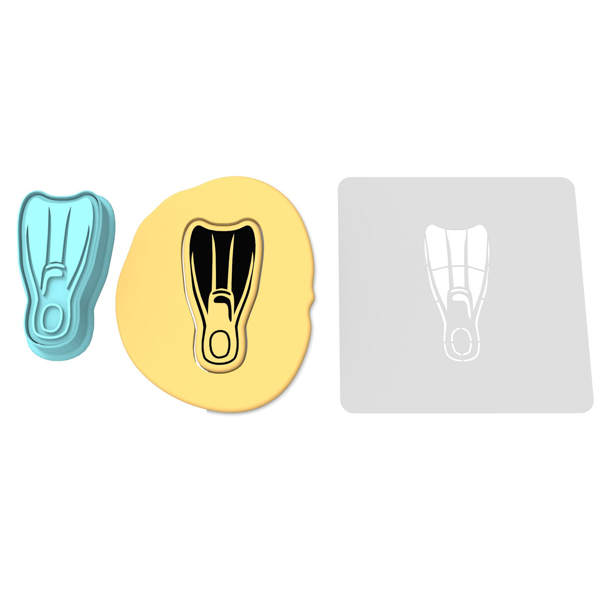 Swim Flipper Cookie Cutter | Stamp | Stencil #1