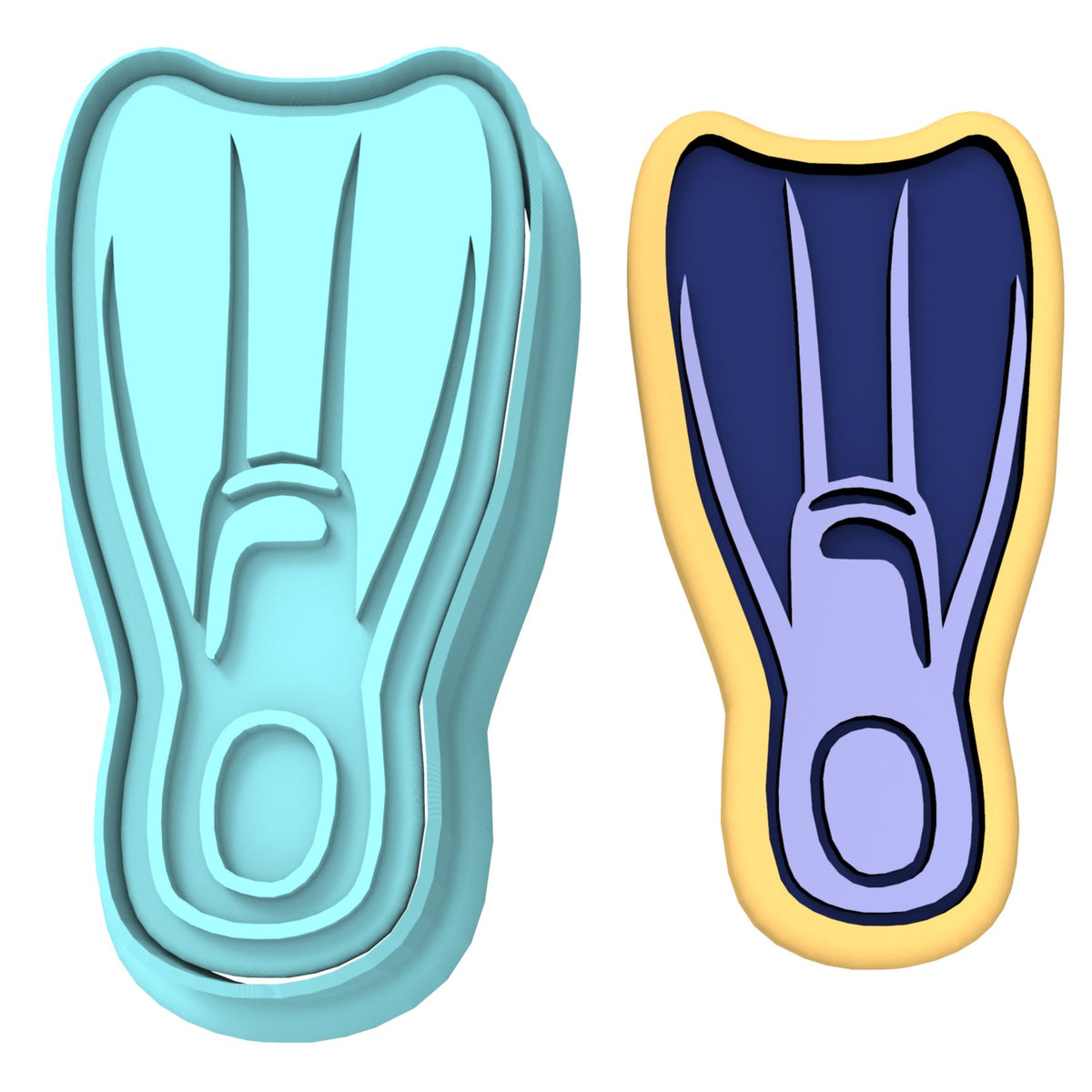 Swim Flipper Cookie Cutter | Stamp | Stencil #1
