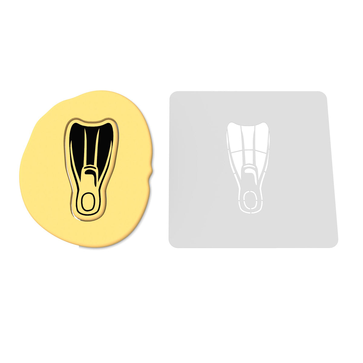 Swim Flipper Cookie Cutter | Stamp | Stencil #1