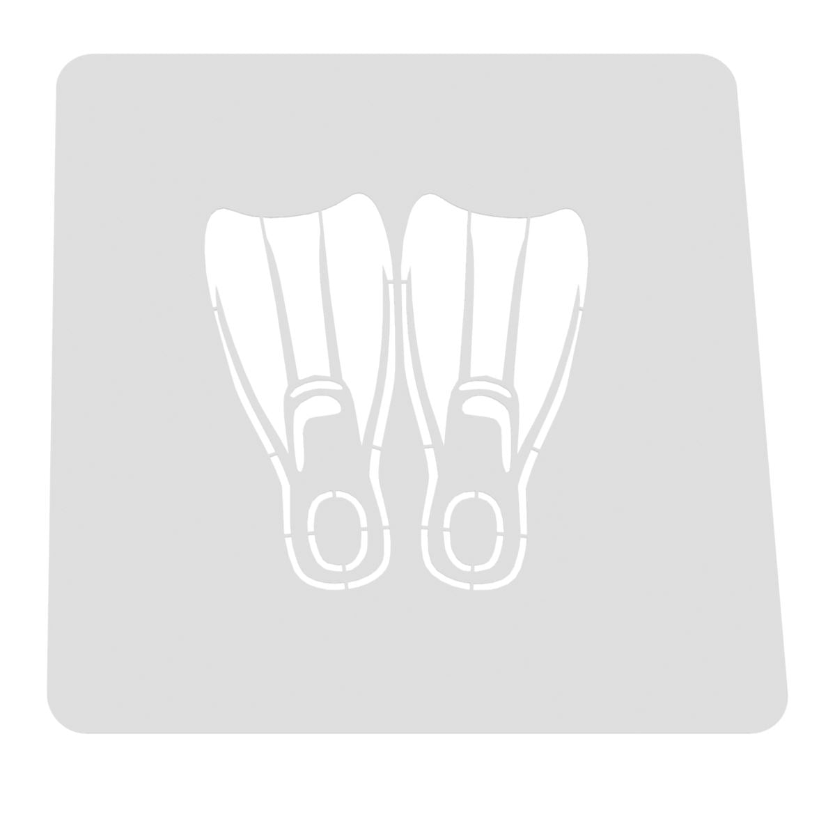 Swim Flipper Pair Cookie Cutter | Stamp | Stencil #1