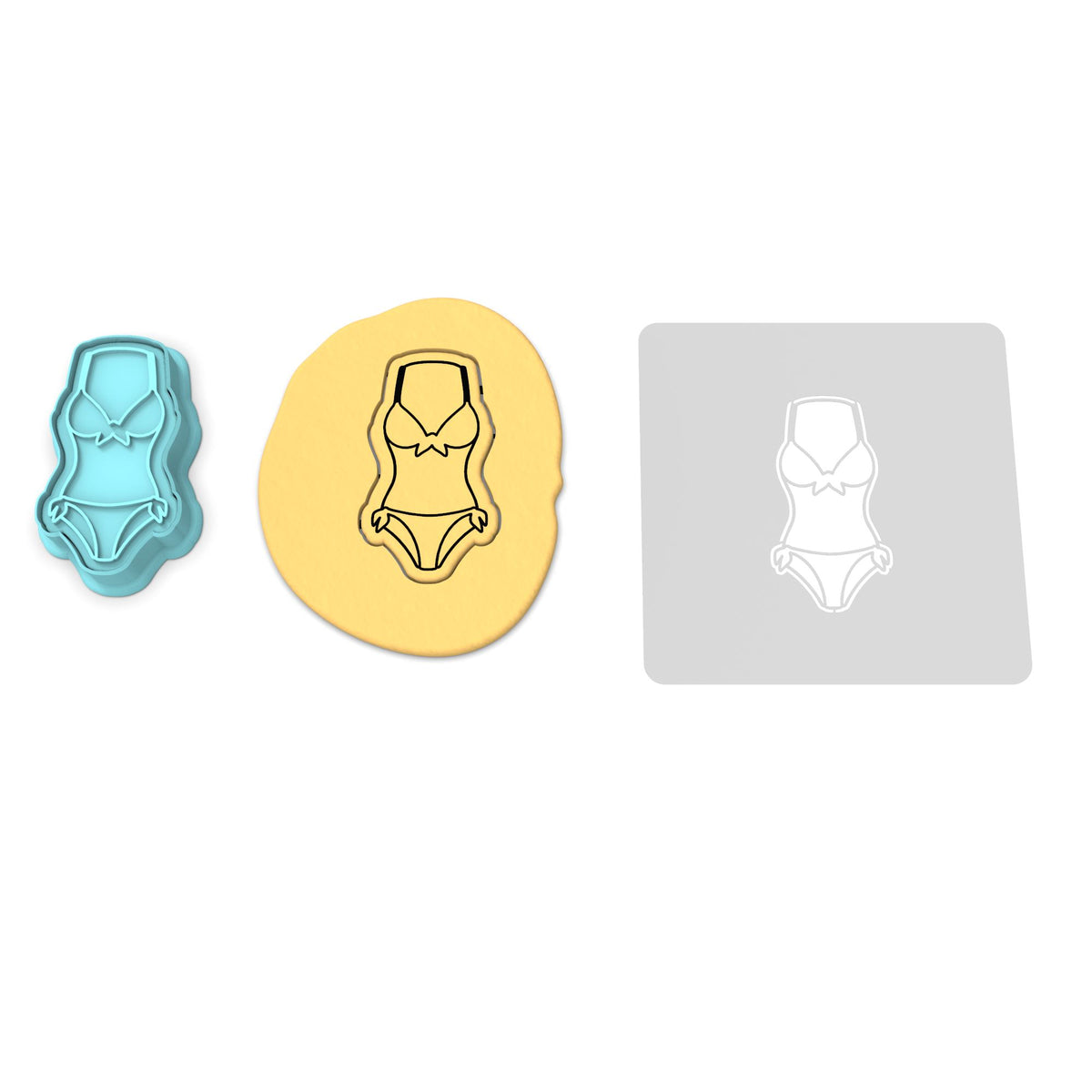 Swimsuit Cutter and Stamp Cookie Cutter | Stamp | Stencil #3