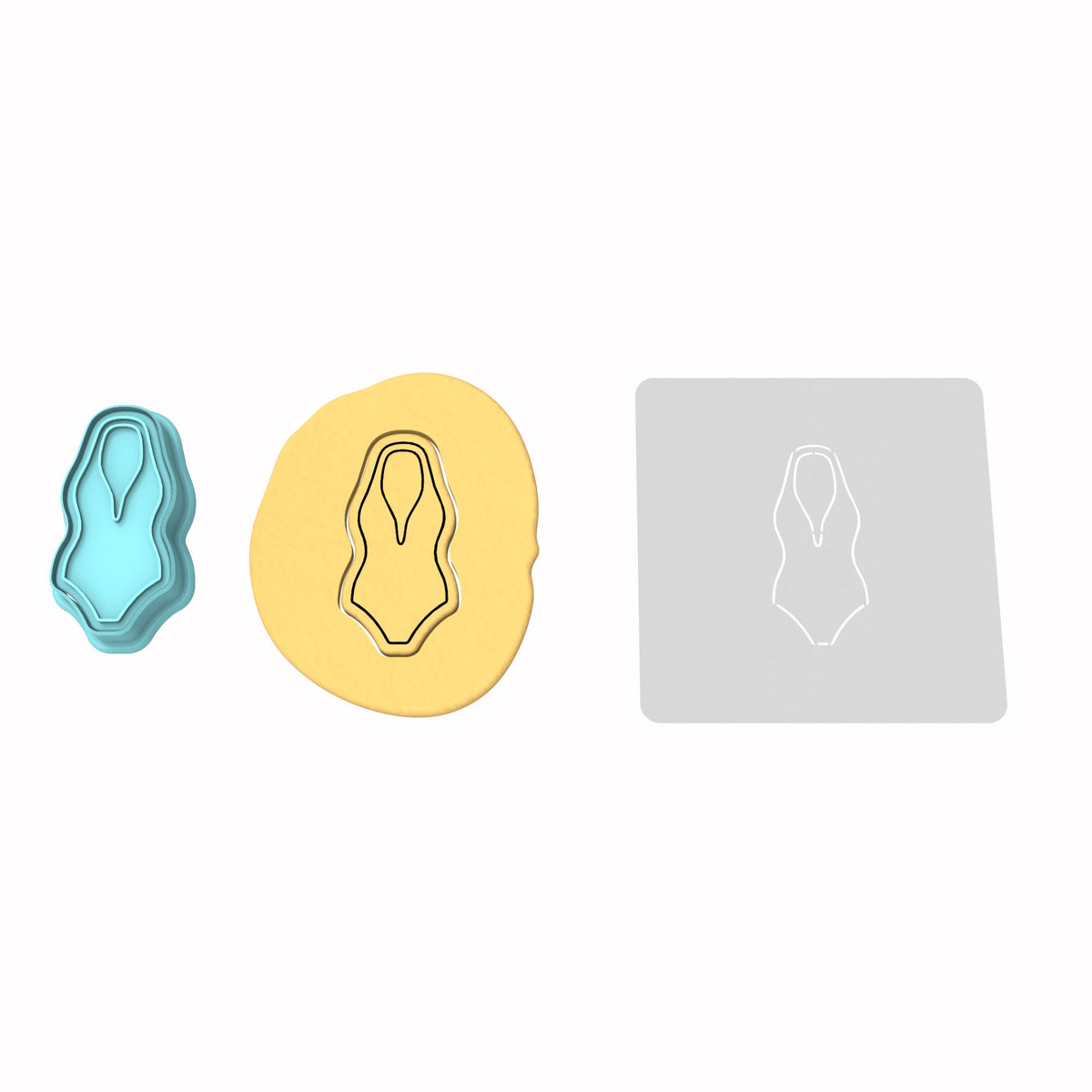 Swimsuit Cutter and Stamp Cookie Cutter | Stamp | Stencil #8