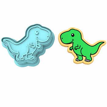T- Rex Dinosaur Cute Cookie Cutter | Stamp | Stencil #1