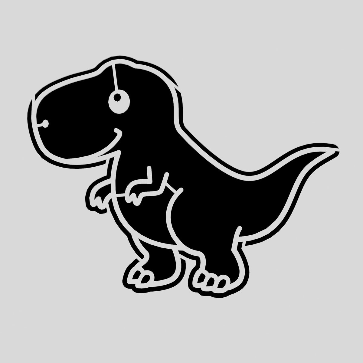 T- Rex Dinosaur Cute Cookie Cutter | Stamp | Stencil #1