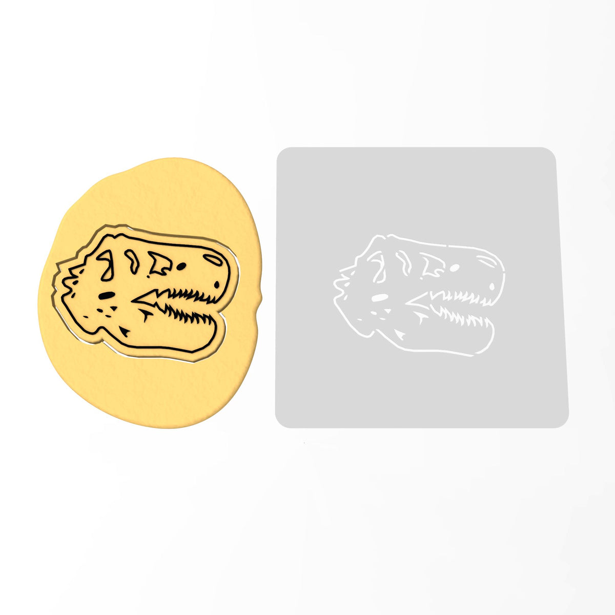 T- Rex Skull Cookie Cutter | Stamp | Stencil #1