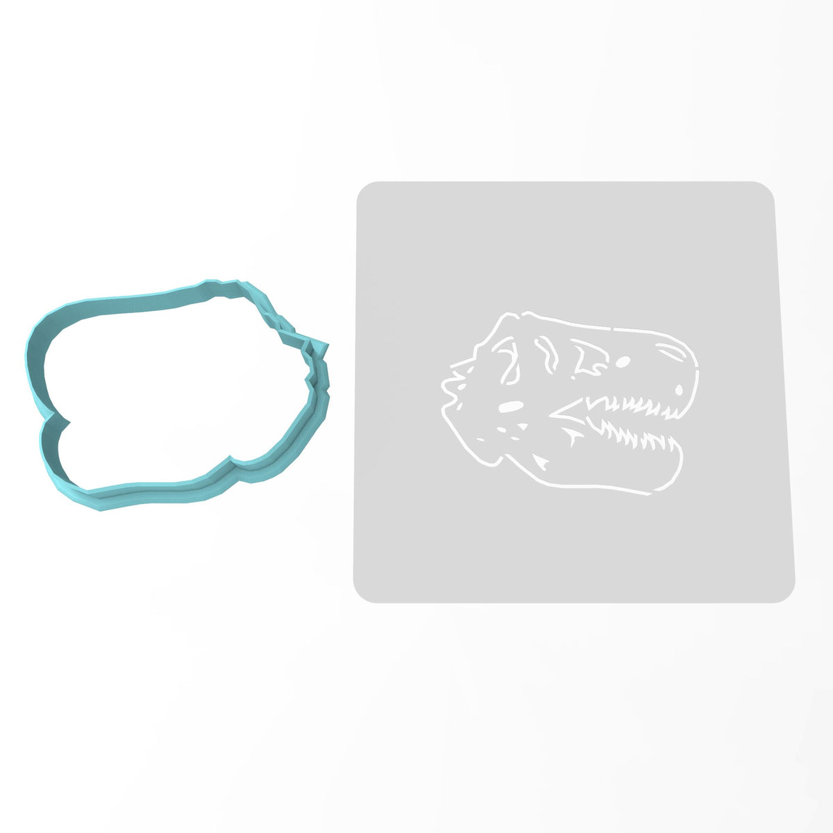 T- Rex Skull Cookie Cutter | Stamp | Stencil #1