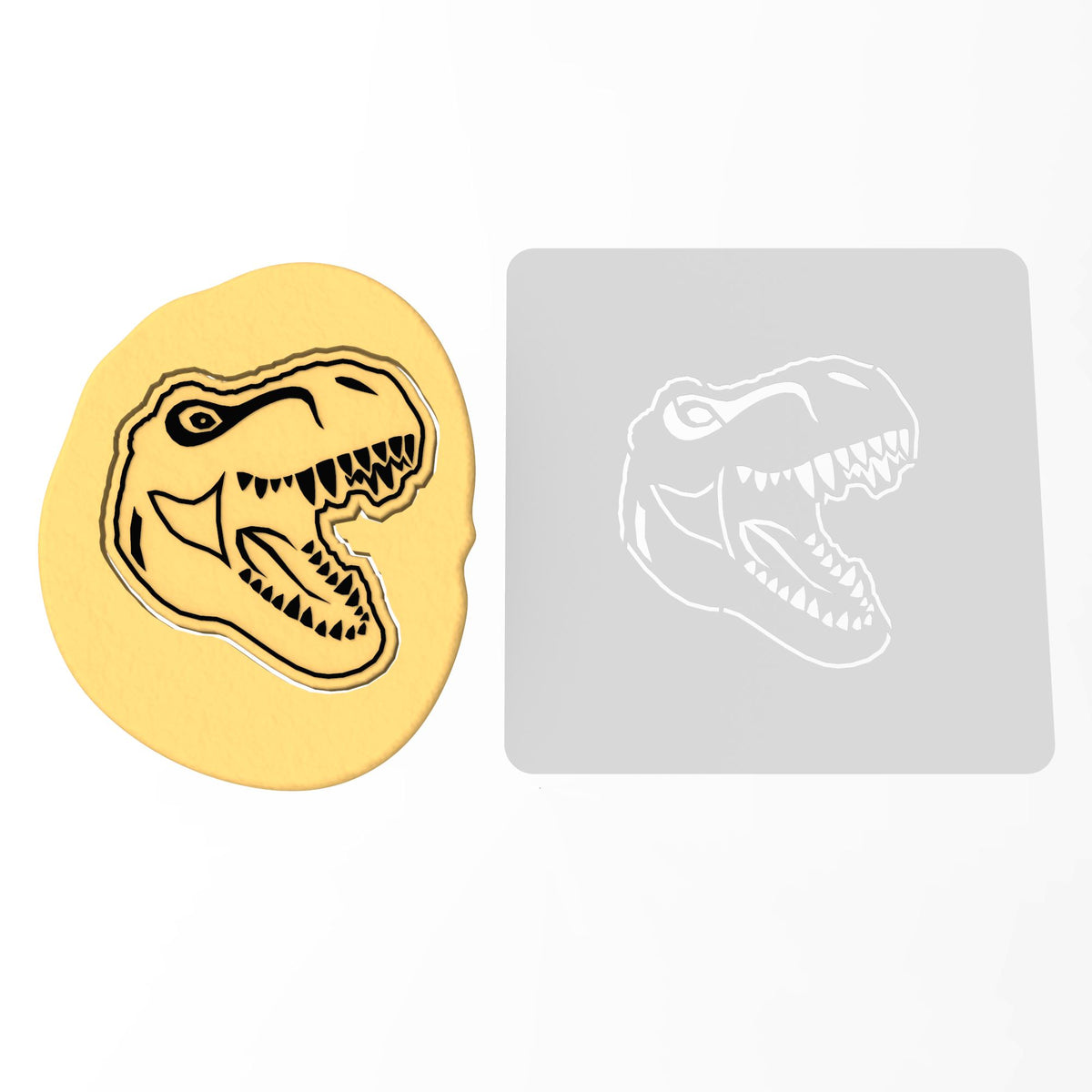 T-Rex Skull Cookie Cutter | Stamp | Stencil #2