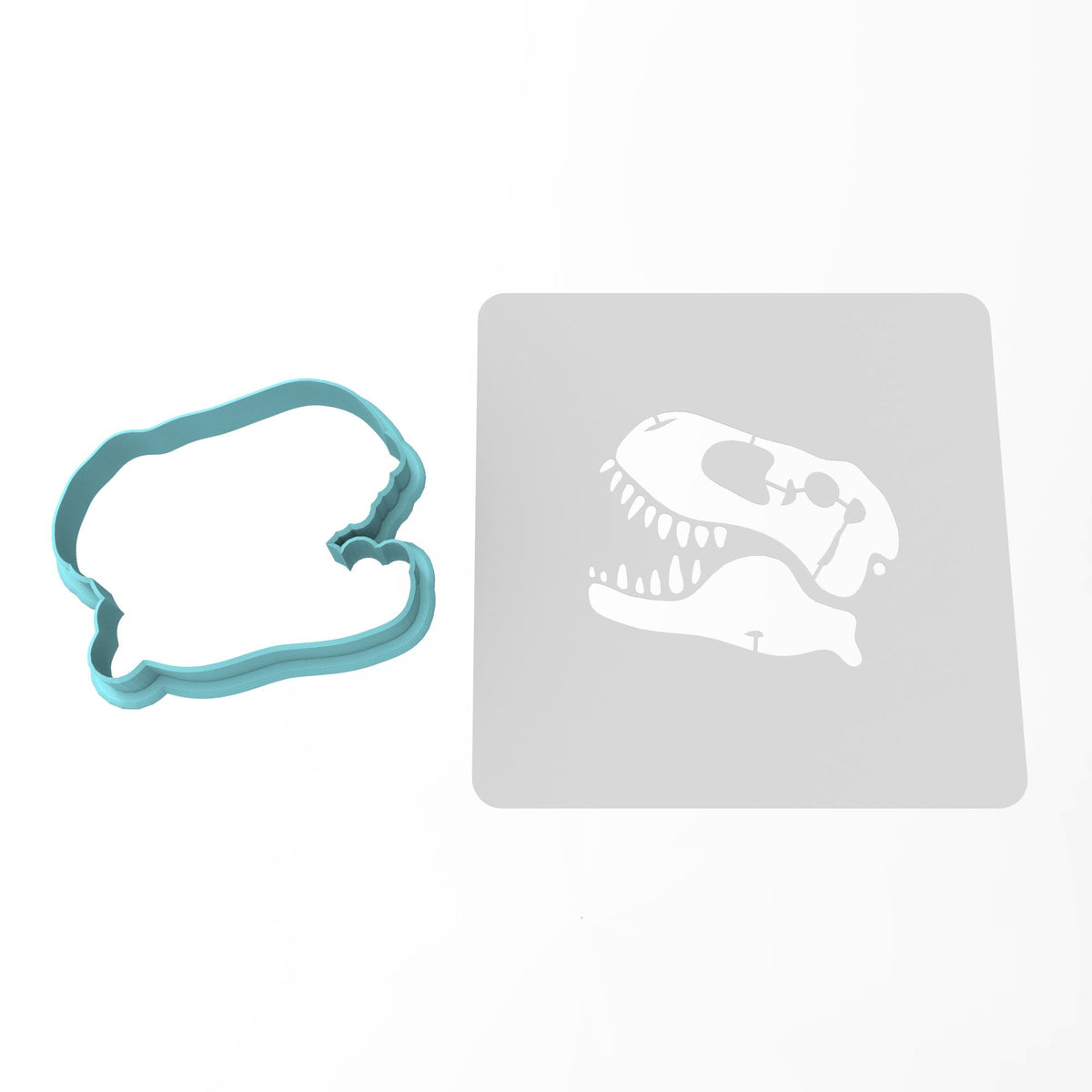 T-Rex Skull Cookie Cutter | Stamp | Stencil #3