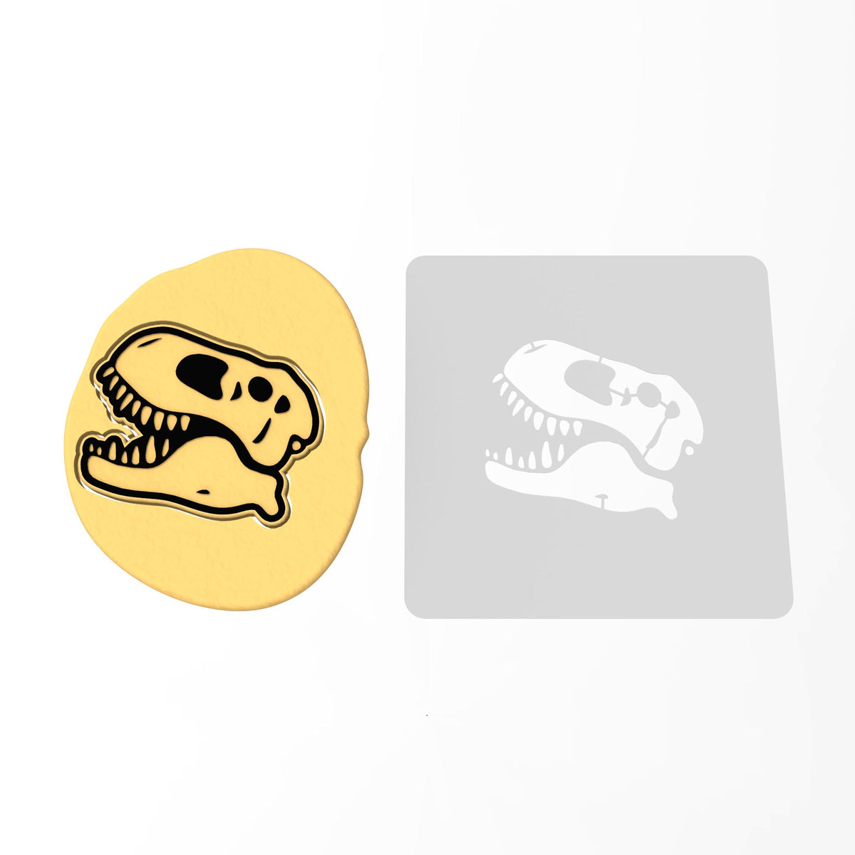 T-Rex Skull Cookie Cutter | Stamp | Stencil #3