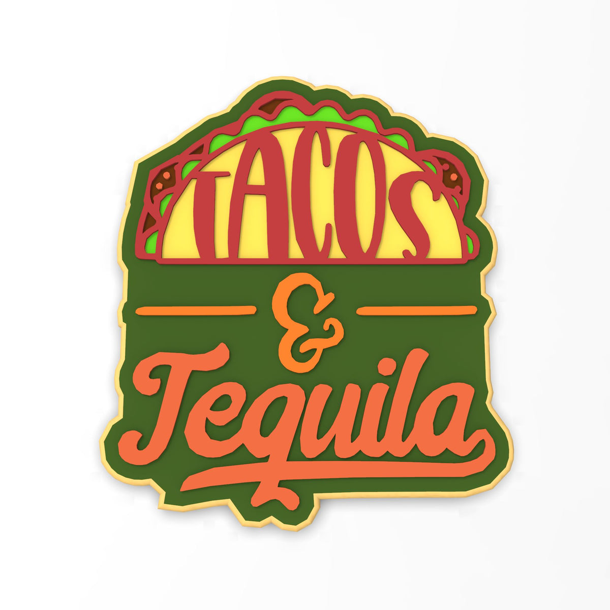 Tacos & Tequila Cookie Cutter | Stamp | Stencil #1
