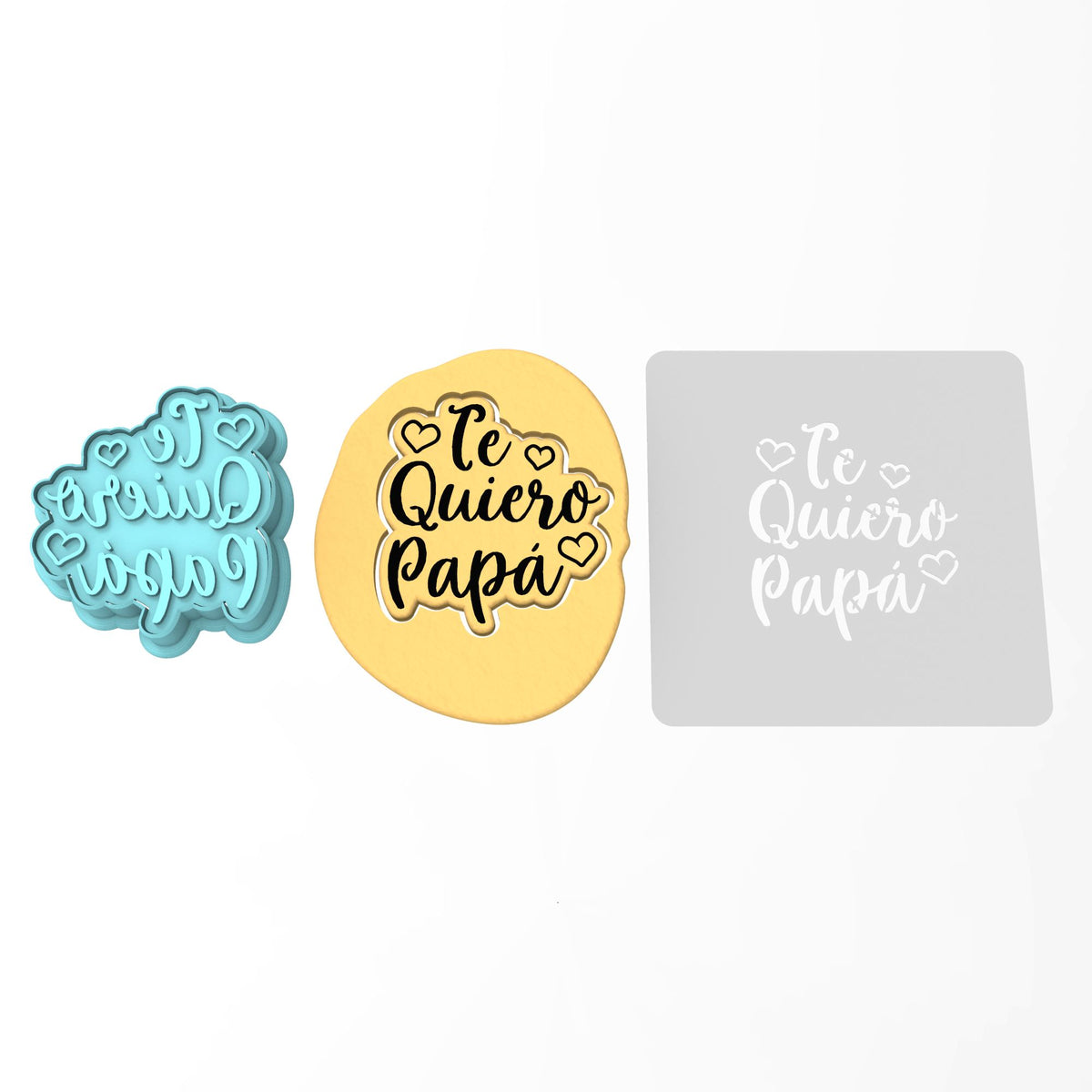 Te Quiero Papa Cookie Cutter | Stamp | Stencil #1