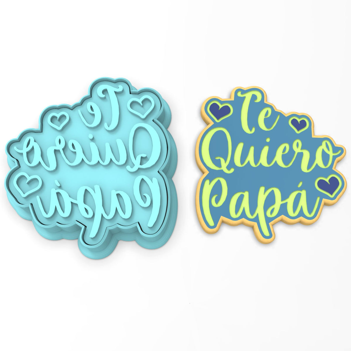 Te Quiero Papa Cookie Cutter | Stamp | Stencil #1
