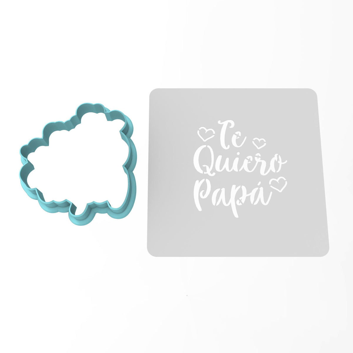 Te Quiero Papa Cookie Cutter | Stamp | Stencil #1