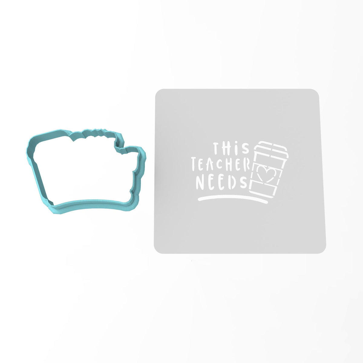 Teacher Coffee Cookie Cutter | Stamp | Stencil #1