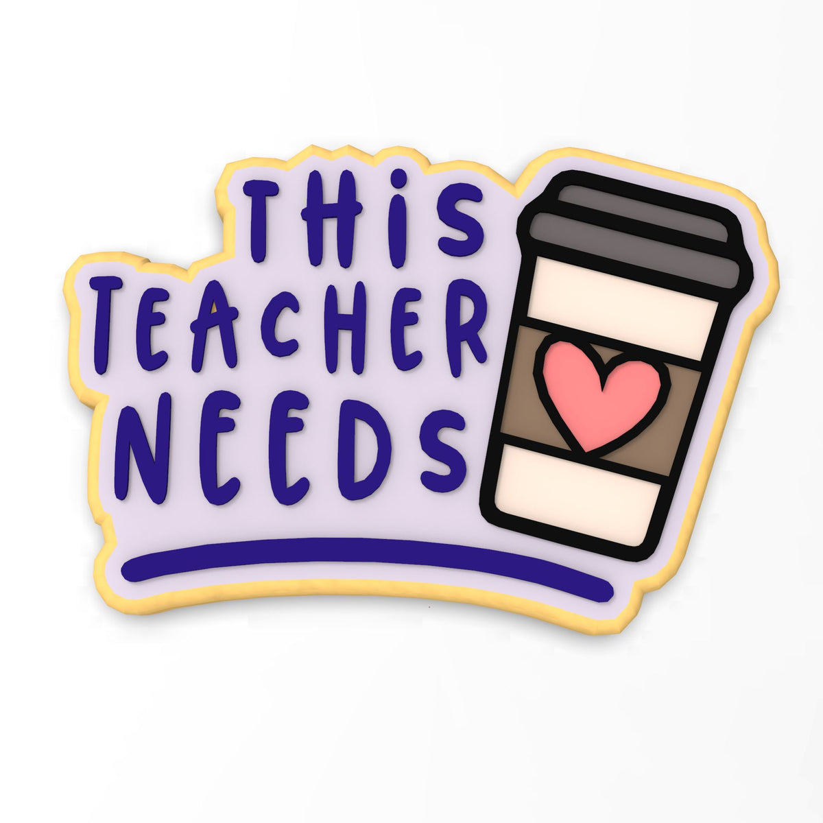Teacher Coffee Cookie Cutter | Stamp | Stencil #1