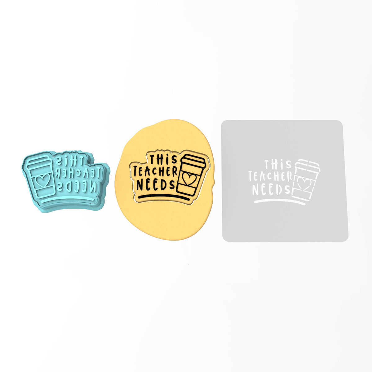 Teacher Coffee Cookie Cutter | Stamp | Stencil #1