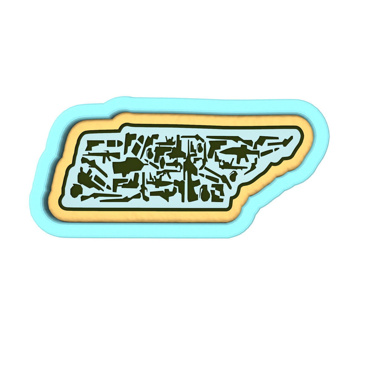 Tennessee Guns Cookie Cutter | Stamp | Stencil #1 Boys/ Army / Outdoorsman Cookie Cutter Lady 