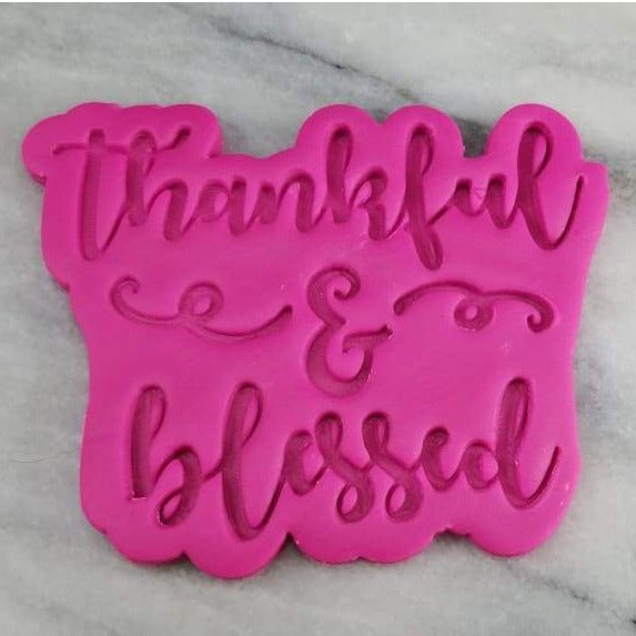 Thankful and Blessed Cookie Cutter  Outline & Stamp #1