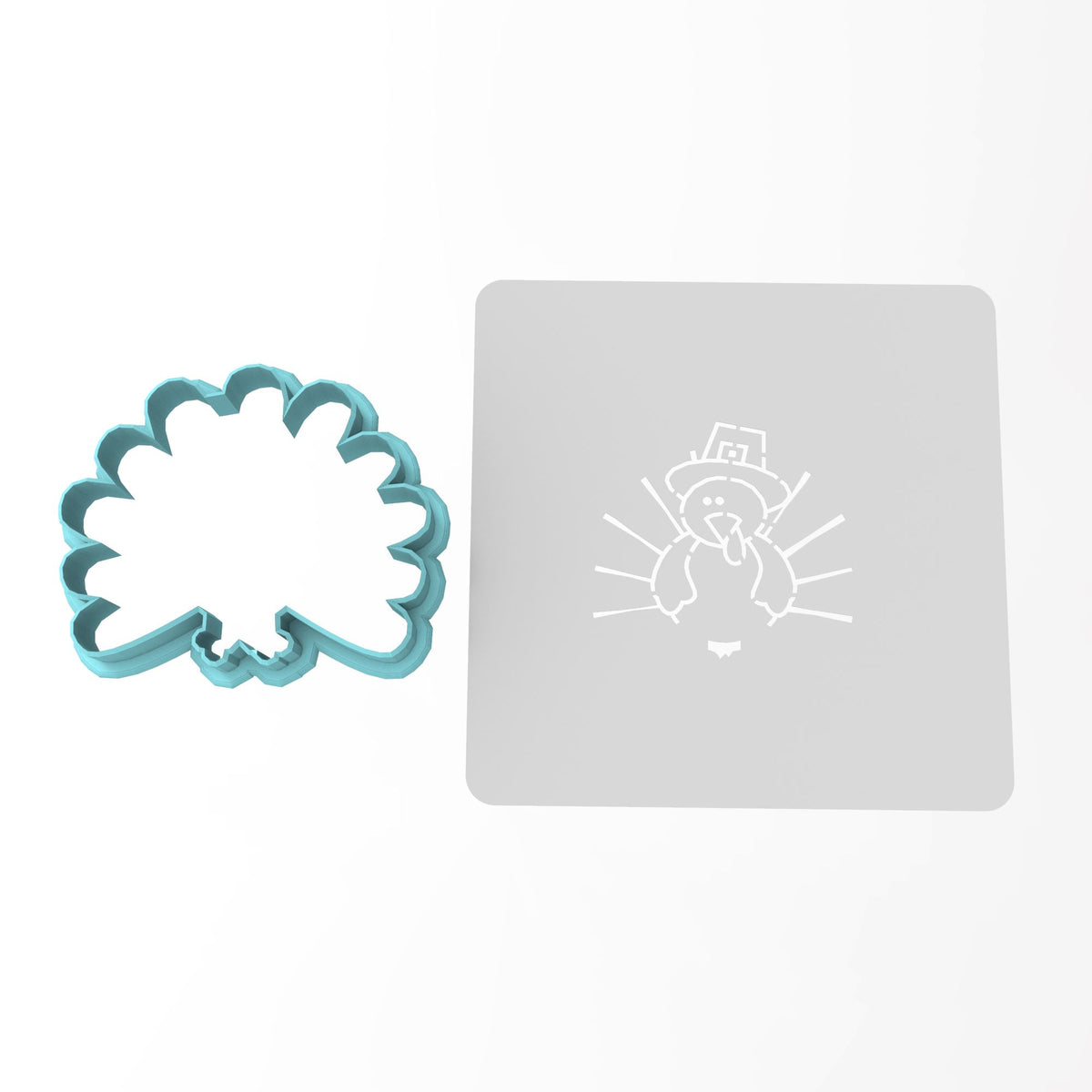 Thanksgiving Pilgrim Turkey Cookie Cutter | Stamp | Stencil #2