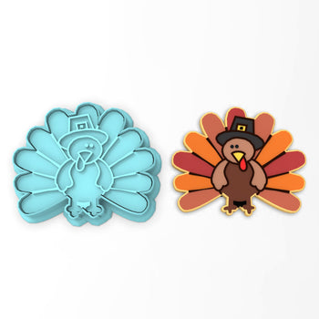 Thanksgiving Pilgrim Turkey Cookie Cutter | Stamp | Stencil #2