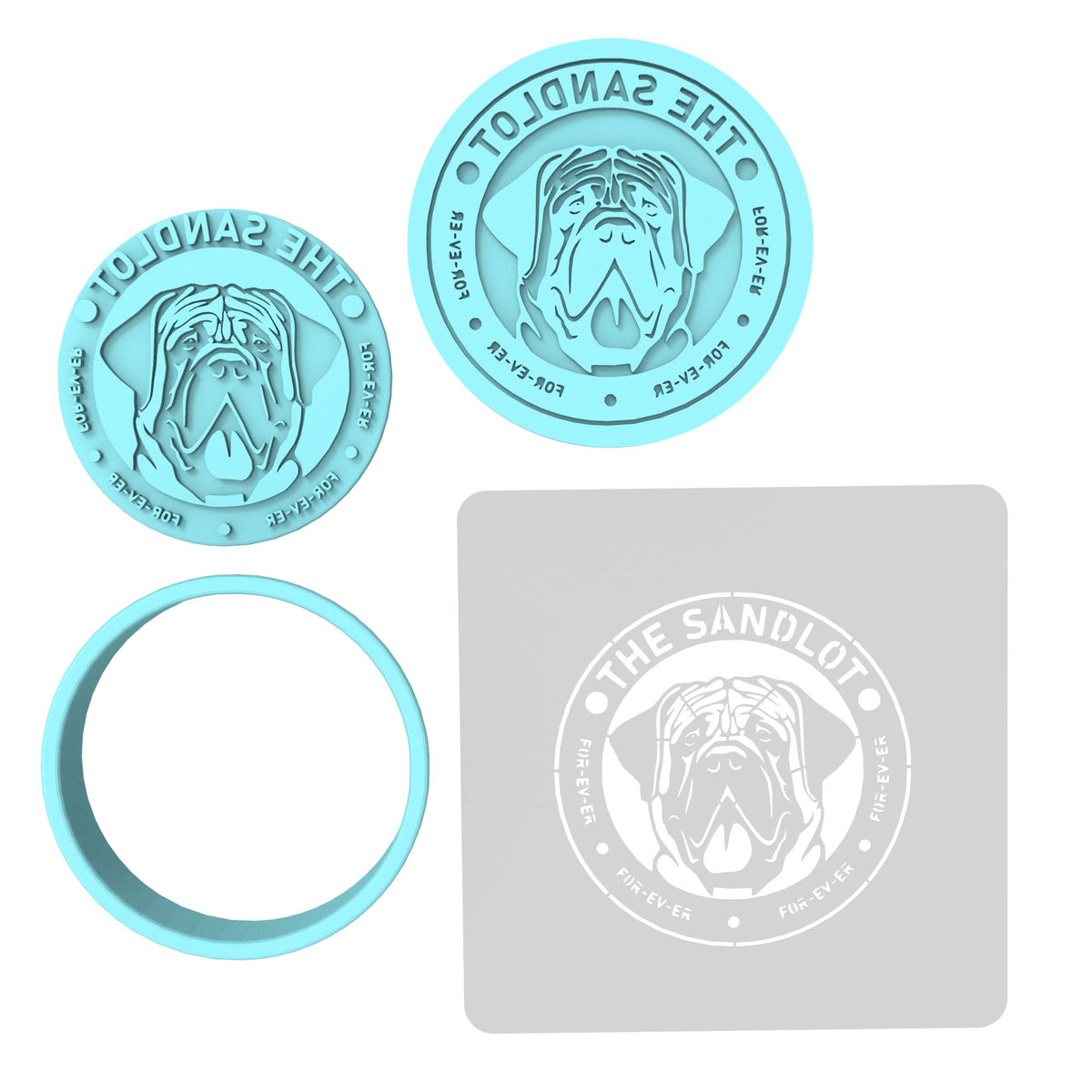 The Beast Sandlot Forever Cookie Cutter | Stamp | Stencil #1 4th of july Cookie Cutter Lady MINI - 2 Inches (5cm) **FULL SET BUNDLE** Cutter + Stamp + Stencil + Debosser **BEST DEAL** 