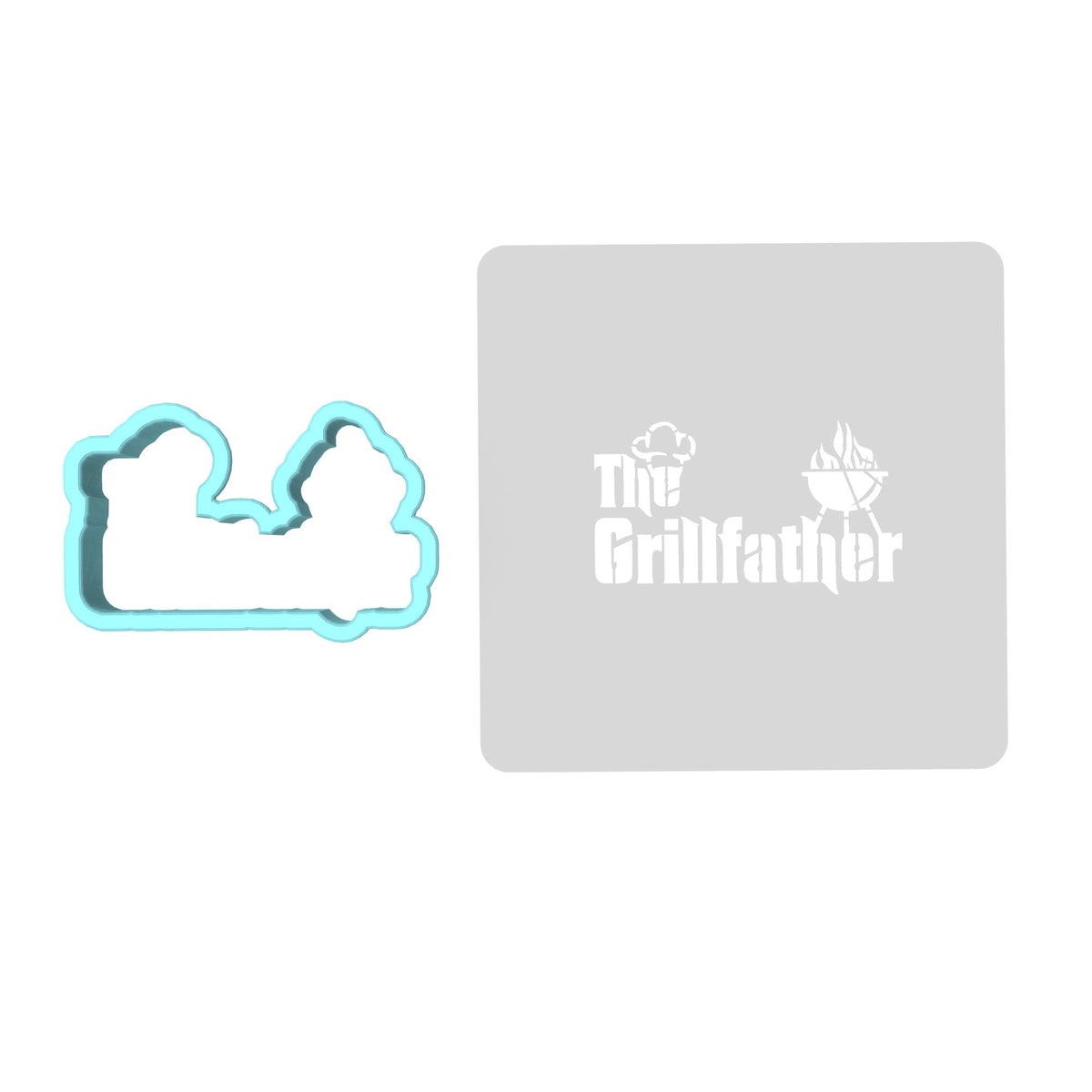 The Grill Father Cookie Cutter | Stamp | Stencil #1 Cookie Cutter Lady MINI - 2 Inches (5cm) **BUNDLE** Cutter + Stencil 