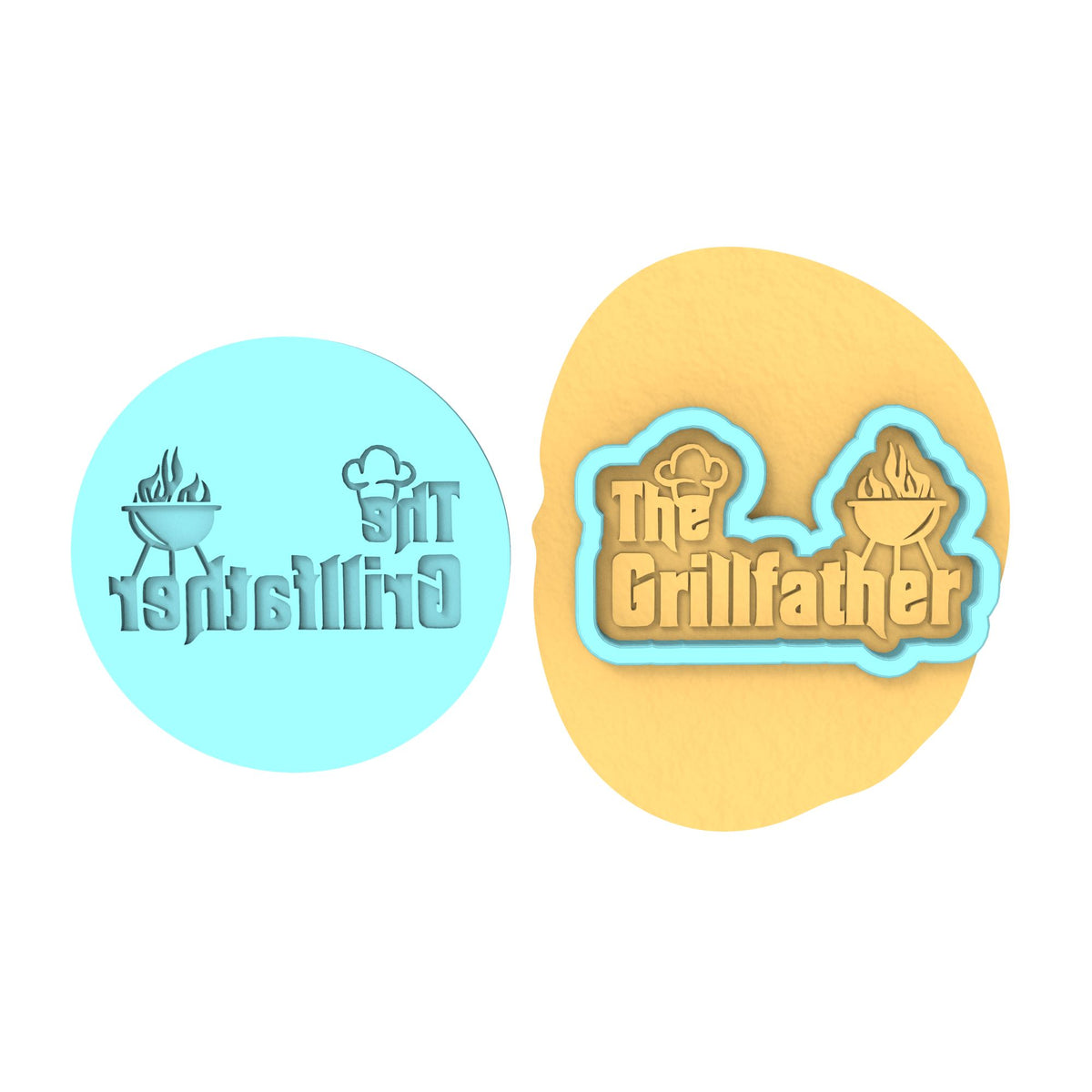 The Grill Father Cookie Cutter | Stamp | Stencil #1 Cookie Cutter Lady MINI - 2 Inches (5cm) **BUNDLE** Cutter + Debosser 