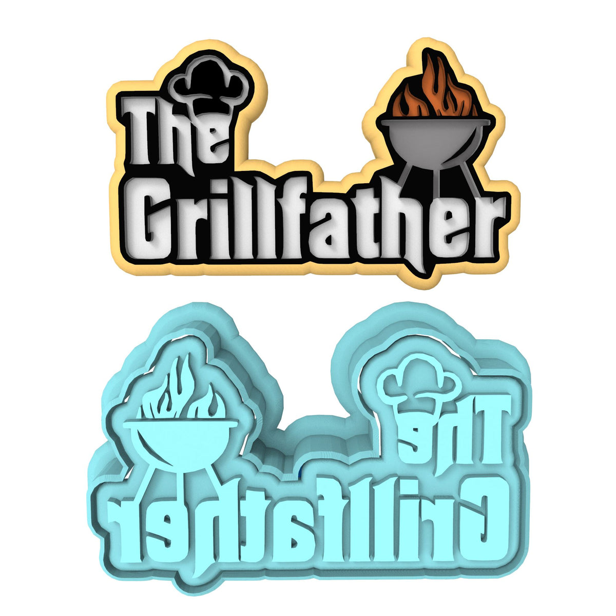 The Grill Father Cookie Cutter | Stamp | Stencil #1 Cookie Cutter Lady MINI - 2 Inches (5cm) **BUNDLE** Cutter + Stamp 