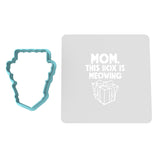 This Box is Meowing Cookie Cutter | Stamp | Stencil Xmas / Winter / NYE Cookie Cutter Lady MINI - 2 Inches (5cm) **BUNDLE** Cutter + Stencil 