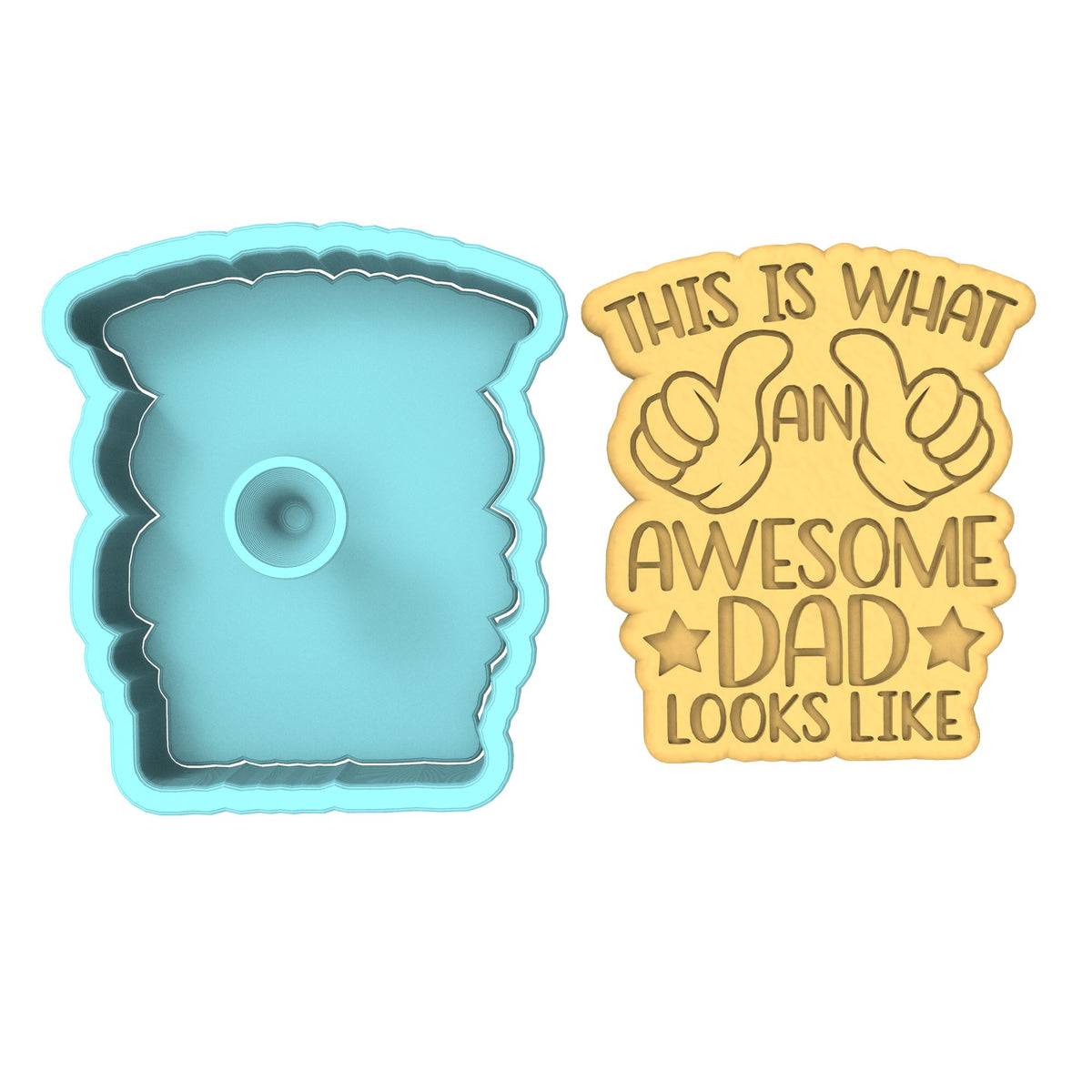 This is What an Awesome Dad Looks Like Cookie Cutter | Stamp | Stencil #1 Cookie Cutter Lady 