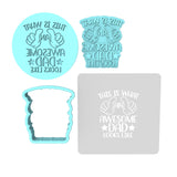 This is What an Awesome Dad Looks Like Cookie Cutter | Stamp | Stencil #1 Cookie Cutter Lady MINI - 2 Inches (5cm) **FULL SET BUNDLE** Cutter + Stamp + Stencil + Debosser **BEST DEAL** 