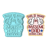 This is What an Awesome Dad Looks Like Cookie Cutter | Stamp | Stencil #1 Cookie Cutter Lady MINI - 2 Inches (5cm) **BUNDLE** Cutter + Stamp 