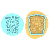 This is What an Awesome Dad Looks Like Cookie Cutter | Stamp | Stencil #1 Cookie Cutter Lady MINI - 2 Inches (5cm) **BUNDLE** Cutter + Debosser 