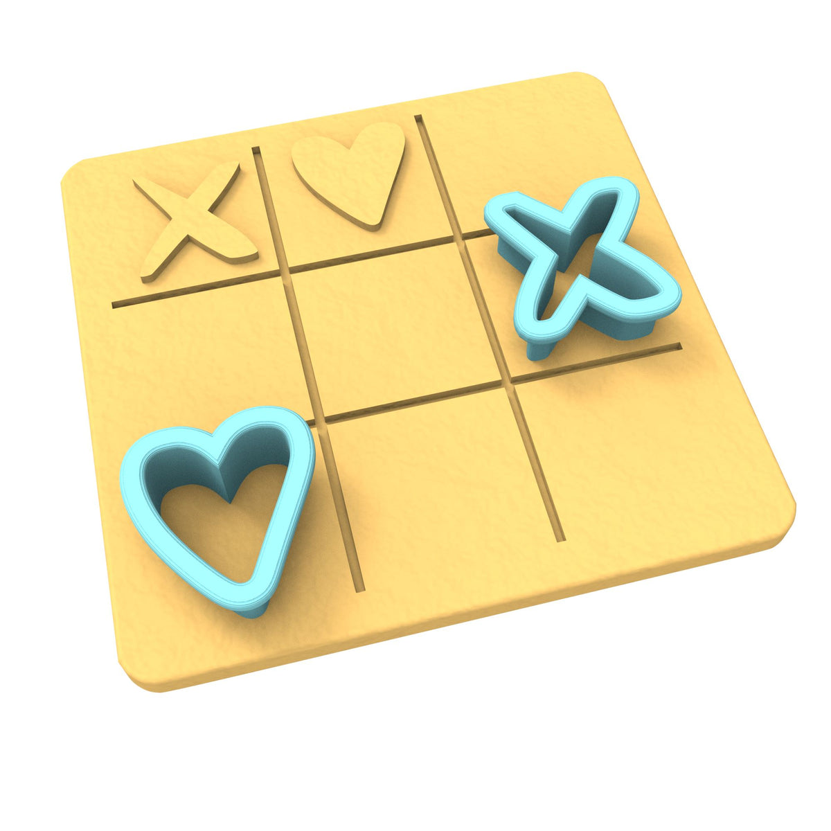 Tic Tac Toe Board Cookie Cutter & Stamp Set Wedding / Baby / V Day Cookie Cutter Lady 