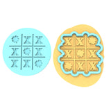 Tic Tac Toe Clover Cookie Cutter | Stamp | Stencil #1 Cookie Cutter Lady MINI - 2 Inches (5cm) **BUNDLE** Cutter + Debosser 