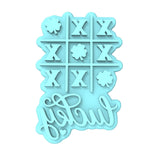 Tic Tac Toe Clover Lucky Cookie Cutter | Stamp | Stencil #1 Cookie Cutter Lady MINI - 2 Inches (5cm) Stamp ONLY 