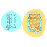 Tic Tac Toe Clover Lucky Cookie Cutter | Stamp | Stencil #1 Cookie Cutter Lady MINI - 2 Inches (5cm) **BUNDLE** Cutter + Debosser 