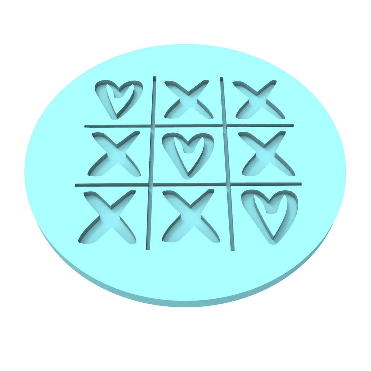Tic Tac Toe Love Cookie Cutter | Stamp | Stencil #1 Wedding / Baby / V Day Cookie Cutter Lady MINI - 2 Inches (5cm) Debosser ONLY 