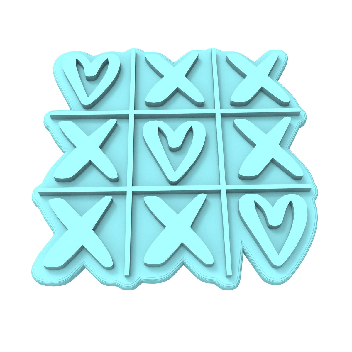Tic Tac Toe Love Cookie Cutter | Stamp | Stencil #1 Wedding / Baby / V Day Cookie Cutter Lady MINI - 2 Inches (5cm) Stamp ONLY 