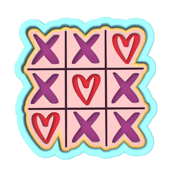 Tic Tac Toe Love Cookie Cutter | Stamp | Stencil #1 Wedding / Baby / V Day Cookie Cutter Lady 