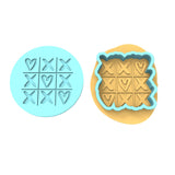 Tic Tac Toe Love Cookie Cutter | Stamp | Stencil #1 Wedding / Baby / V Day Cookie Cutter Lady MINI - 2 Inches (5cm) **BUNDLE** Cutter + Debosser 