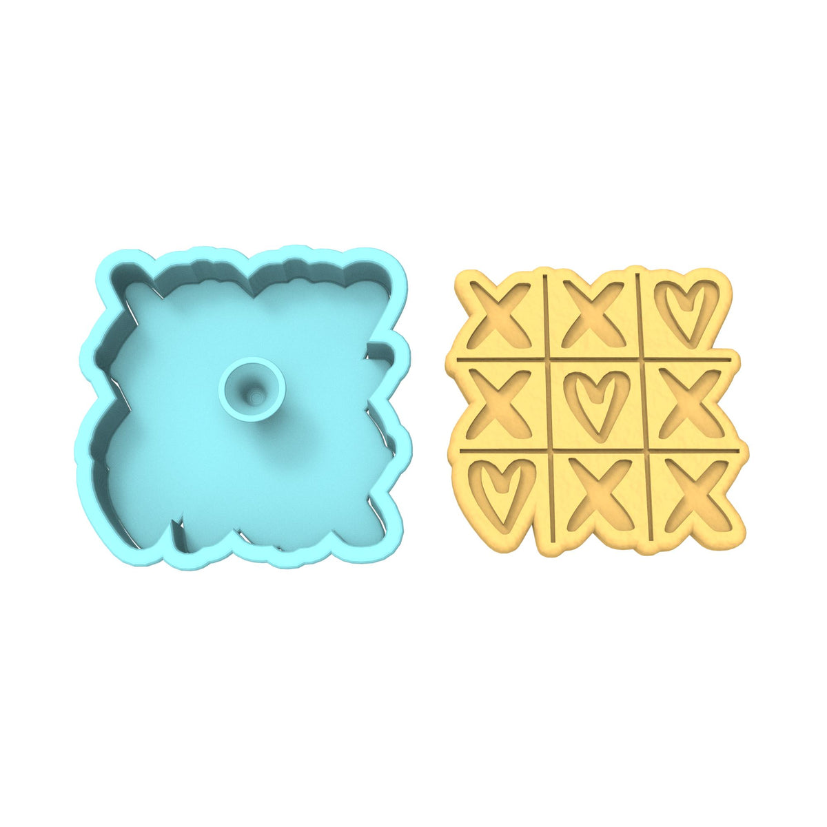 Tic Tac Toe Love Cookie Cutter | Stamp | Stencil #1 Wedding / Baby / V Day Cookie Cutter Lady 
