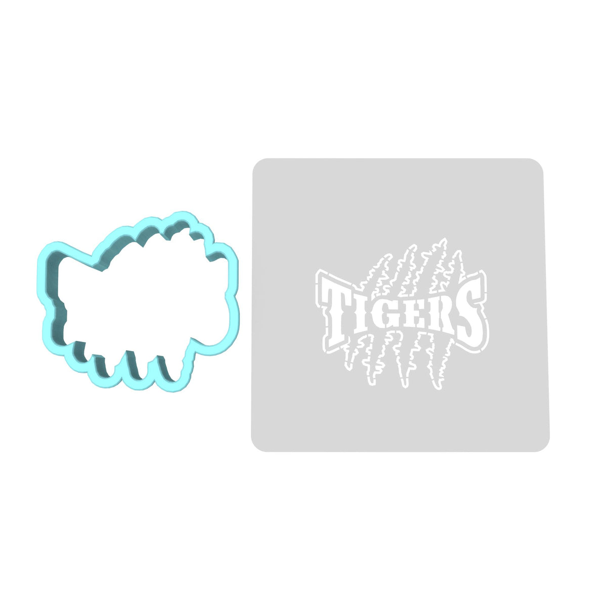 Tiger Claw Scratch Cookie Cutter | Stamp | Stencil #1 Animals & Dinosaurs Cookie Cutter Lady MINI - 2 Inches (5cm) **BUNDLE** Cutter + Stencil 