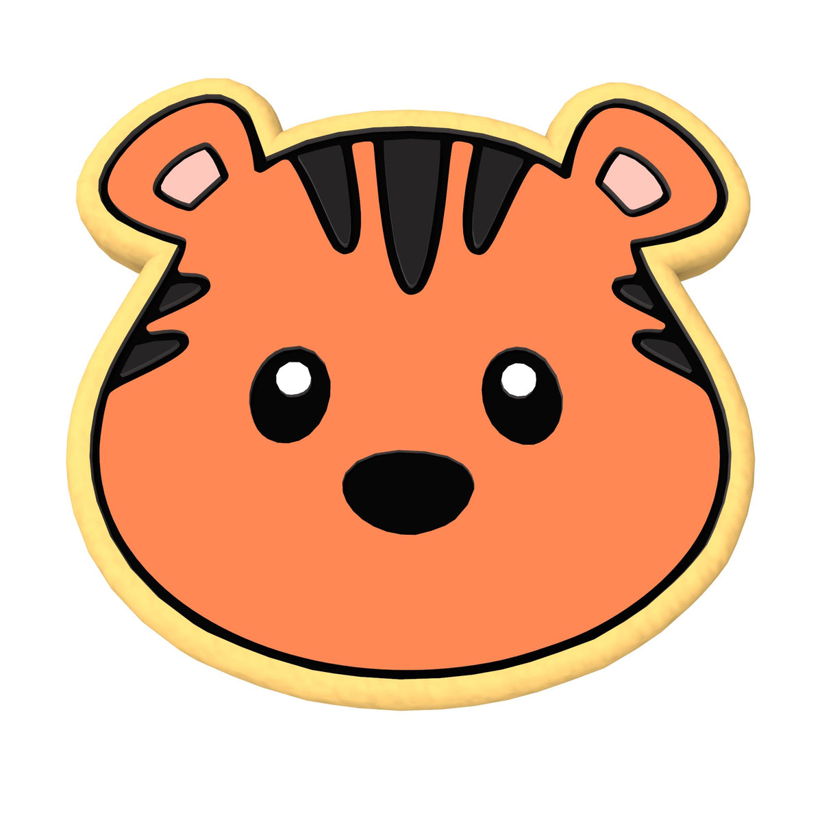 Tiger Face Cookie Cutter | Stamp | Outline #3