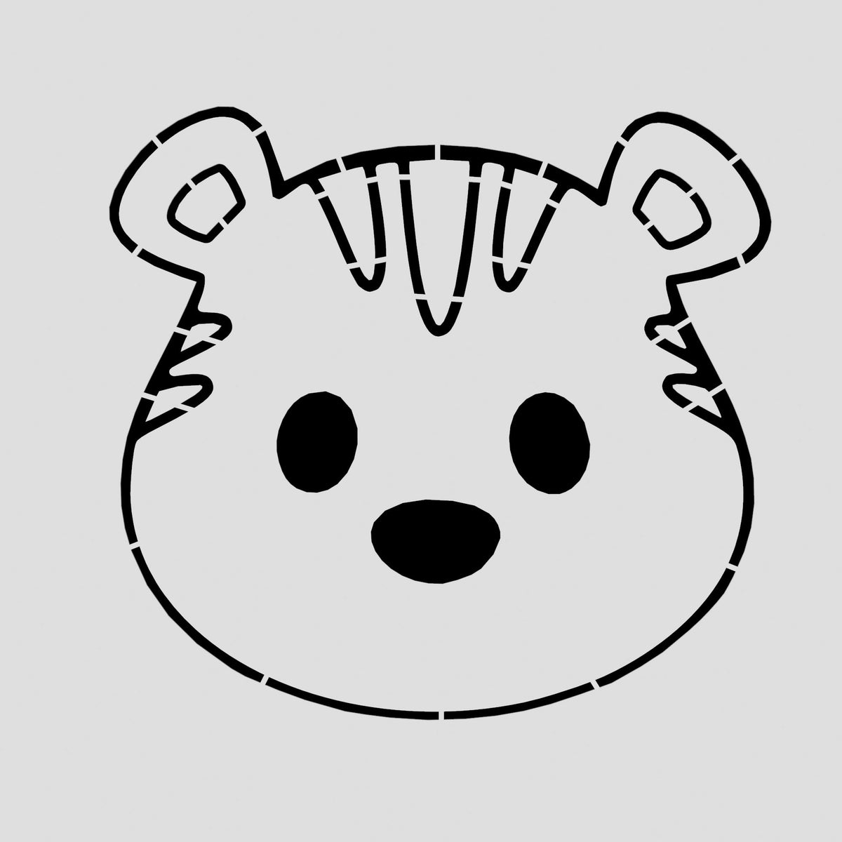 Tiger Face Cookie Cutter | Stamp | Outline #3