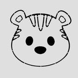 Tiger Face Cookie Cutter | Stamp | Outline #3